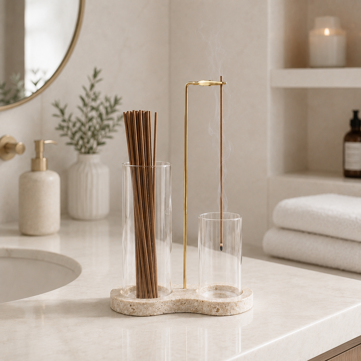 Travertine Ritual Set